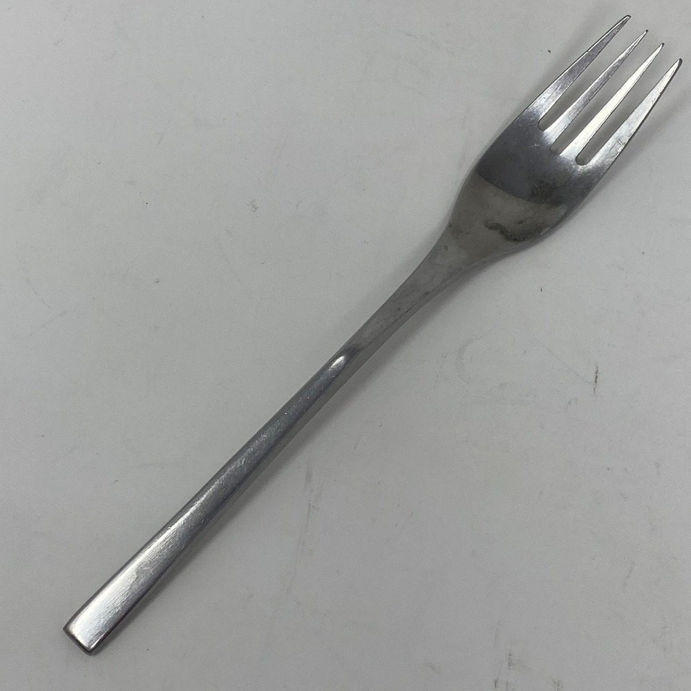 1 Dinner Fork National Stainless Leonora Japan Satin Sleek Mid Century Mod Curve